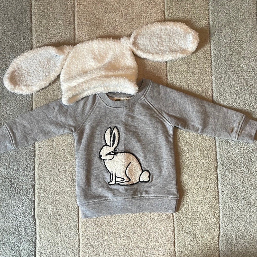 NWT Monica & Andy Baby Bunny Sweatshirt and Hat